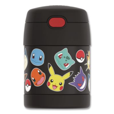 Funtainer Pokemon Two-Compartment Food Jar, 10 Oz, Black/Multicolor
