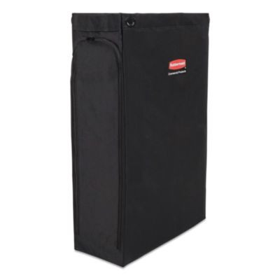 Side Load Linen Bag For Rubbermaid Commercial 2202581, 2202527, 2202587 Carts, 3.7 Bushels, 9 x 21.1 x 33, Black, 4/Ct