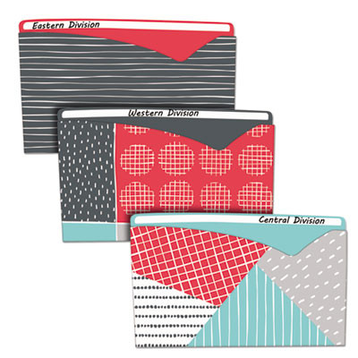 Write-On Fashion Poly File Jackets, Straight-Tab, Letter Size, Assorted Colors, 6/Pack