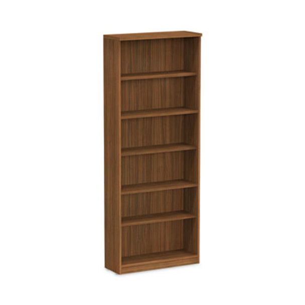 Alera Valencia Series Bookcase, Six-Shelf, 31.75w x 14d x 80.25h, Modern Walnut