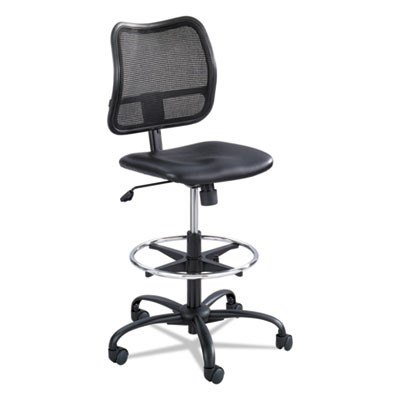 Vue Series Mesh Extended-Height Chair, Supports Up To 250 Lb, 23" To 33" Seat Height, Black Vinyl Seat, Black Base