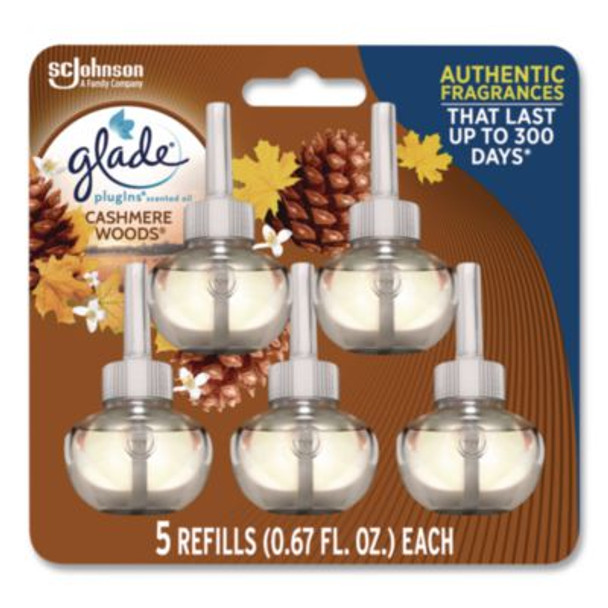Plugin Scented Oil Refill, Cashmere Woods, 0.67 Oz, 5/Pack
