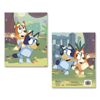 Licensed Two-Pocket Folder, Bluey And Bingo, Side: 3-Hole Punched, Accommodates (50) 11 x 8.5 Sheets, Multicolor
