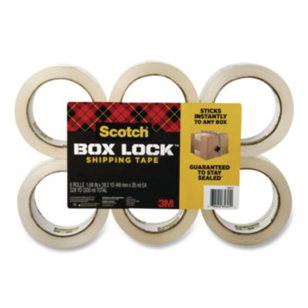 Box Lock Shipping Tape, 3" Core, 1.88" x 38.2 Yds, Clear, 6/Pack
