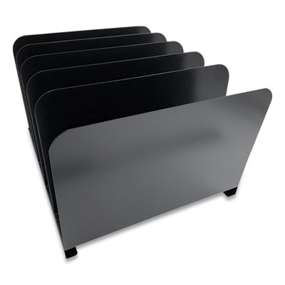 Steel Vertical File Organizer, 5 Sections, Letter Size Files, 11 X 12.5 X 7.75, Black