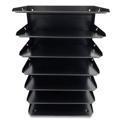 Steel Horizontal File Organizer, 7 Sections, Letter Size Files, 8.75 X 12 X 18, Black