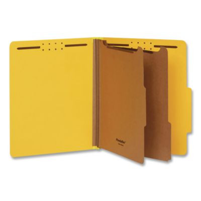 Pressboard Top Tab Classification Folders, 2/5-Cut Tab, Expands 2.5", 2 Dividers, 6 Fasteners, Letter Size, Assorted, 10/Box