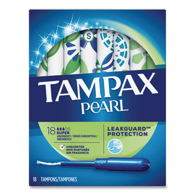 Pearl Tampons, Super Absorbency, 18/Box