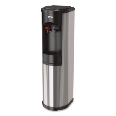Hot 'N Cold Artesian Stainless Steel Water Dispenser, 5 Gal, 12 x 12.5 x 38.08, Stainless Steel/Black