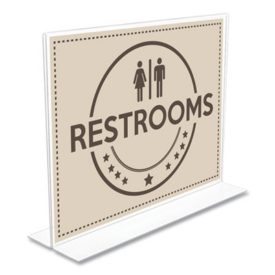 Anti-Glare Stand Up Double Sided Sign Holder, 8.5 X 11, Clear