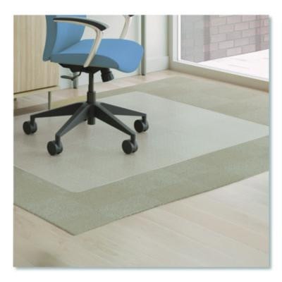 Antimicrobial Chair Mat For Medium Pile Carpeted Floors, Rectangular, Straight Edges, 46" x 60", Clear