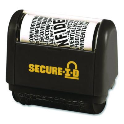 Sercureid Roller Stamp, Confidential/Obscures Data, 1.5", Black Ink