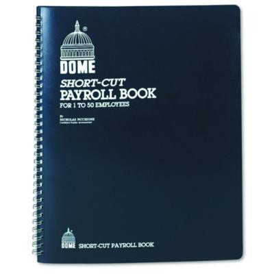 Single Entry Monthly Payroll (50 Employee) Record, Double-Page 7-Column Format, Blue Cover, 11 X 8.5 Sheets, 128 Sheets/Book