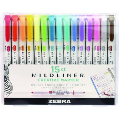 Mildliner Double Ended Highlighter, Assorted Ink Colors, Bold-Chisel/Fine-Bullet Tips, Assorted Barrel Colors, 15/Pack