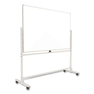 Magnetic Steel Mobile Dry Erase Board, 60 x 40, White Surface, Silver Aluminum Frame