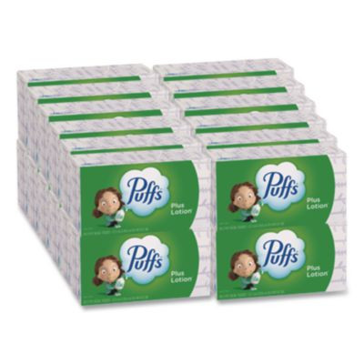 Plus Lotion Facial Tissue, 2-Ply, White, 124 Sheets/Box, 24 Boxes/Carton