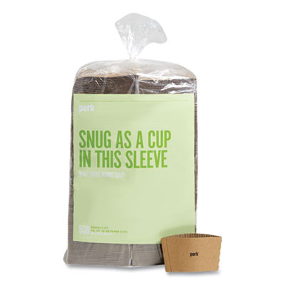 Paper Hot Cup Sleeves, Fits 10, 12, 16 Oz Cups, Brown, 500/Pack