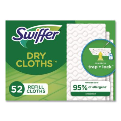 Dry Refill Cloths, 1-Ply, 10.4" x 8", White, 52/Pack