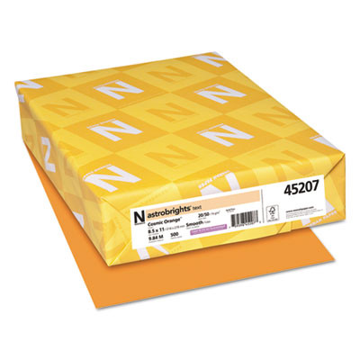 20Lb Color Paper, 20 Lb Bond Weight, 8.5 x 11, Orange, 500 Sheets/Ream, 10 Reams/Carton