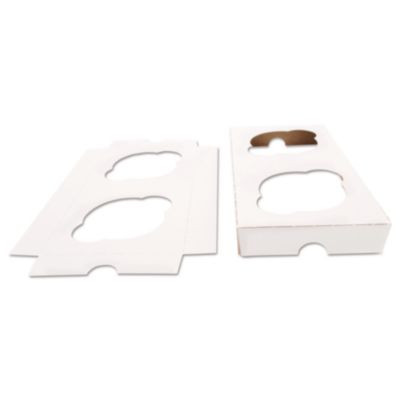 Cupcake Holder Inserts, 2-Cupcake Holder, 7.88 x 3.88 x 0.88, White/Brown, Paper, 200/Carton
