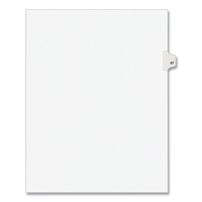Preprinted Legal Exhibit Side Tab Index Dividers, Avery Style, 10-Tab, 57, 11 X 8.5, White, 25/Pack, (1057)