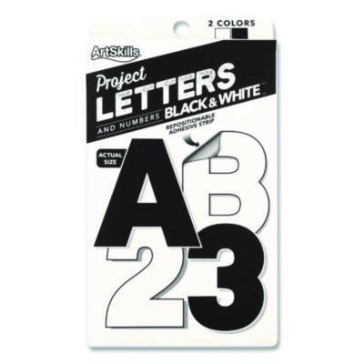 Black And White Poster Letters And Numbers, 10" Tall, Assorted Character Colors, 310/Pack