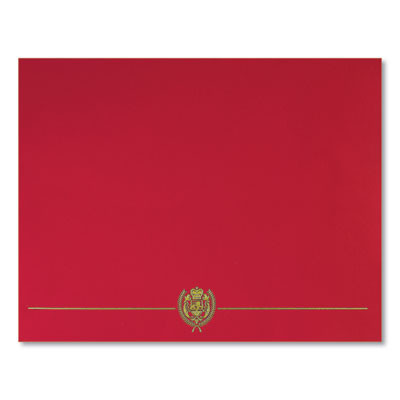 Classic Crest Certificate Covers, 9.38 X 12, Red, 5/Pack