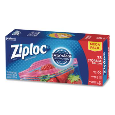 Seal Top Bags, Gallon, 10.75" x 10.56", Clear, 75/Box