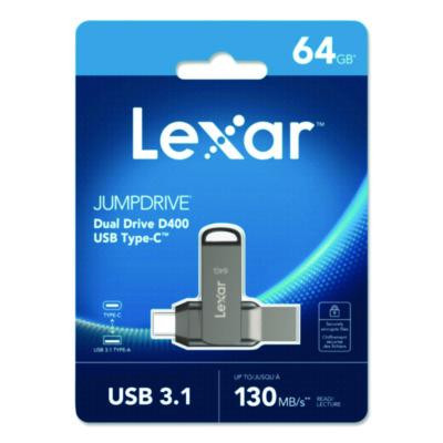 Jumpdrive D400 Usb 3.1 Flash Drive, 64 Gb, Titanium