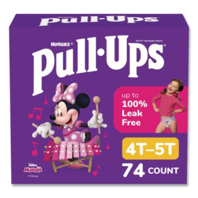 Pull Ups Learning Designs Potty Training Pants For Girls, Size 6, 4T-5T, 38 Lbs To 50 Lbs, 74/Carton