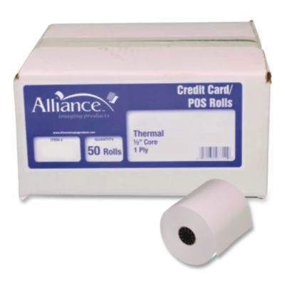 Phenol-Free Thermal Pos Paper Rolls, 3.13" x 230 Ft, White, 50 Rolls/Carton