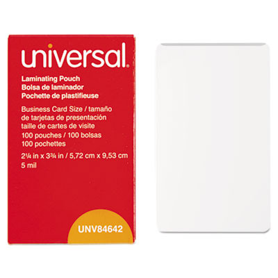 Laminating Pouches, 5 Mil, 3.75" X 2.25", Gloss Clear, 100/Box