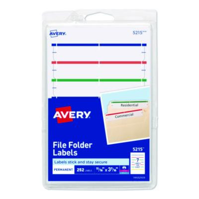 Printable 4" X 6" - Permanent File Folder Labels, 0.69 X 3.44, White, 7/Sheet, 36 Sheets/Pack, (5215)