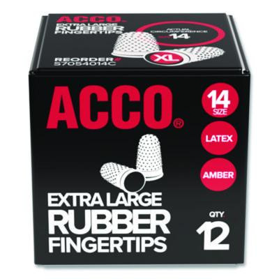 Rubber Finger Tips, 14 (x-Large), Amber, Dozen