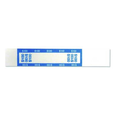 Currency Straps, Self-Adhesive, Ones, $100 Strap, Blue/White, 1,000/Pack