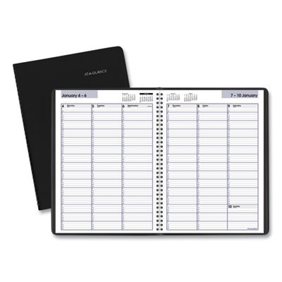 Dayminder Weekly Appointment Book, Vertical-Column Format, 11 x 8, Black Cover, 12-Month (Jan To Dec): 2026