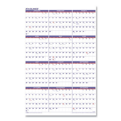 Yearly Wall Calendar, 24 x 36, White Sheets, 12-Month (Jan To Dec): 2026