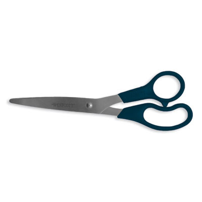 Value Line Stainless Steel Shears, 8" Long, 3.5" Cut Length, Offset Black Handle