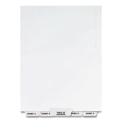 Preprinted Legal Exhibit Bottom Tab Index Dividers, Avery Style, 27-Tab, Exhibit A To Exhibit Z, 11 X 8.5, White, 1 Set