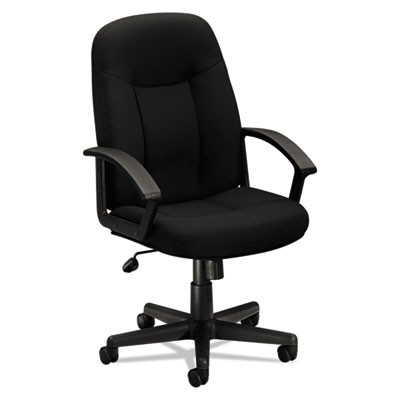 Hvl601 Series Executive High-Back Chair, Supports Up To 250 Lb, 17.44" To 20.94" Seat Height, Black