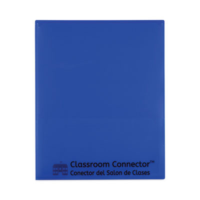 Classroom Connector Folders, Accommodates 11 x 8.5 Sheets, Blue, 25/Box