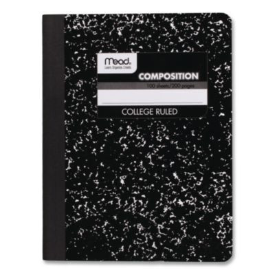 Square Deal Composition Book, Medium/College Rule, Black Cover, (100) 9.75 x 7.5 Sheets