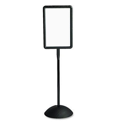 Writeway Two-Sided Dry Erase Standing Message Sign, White 14.25" x 22.5" Rectangle Surface, Black Frame, 14.25" x 22.5" x 65"