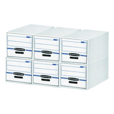 Stor/Drawer Basic Space-Savings Storage Drawers, Letter Files, 14" X 25.5" X 11.5", White/Blue, 6/Carton