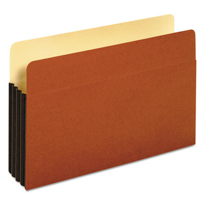 File Pocket With Tyvek, 3.5" Expansion, Legal Size, Redrope, 10/Box