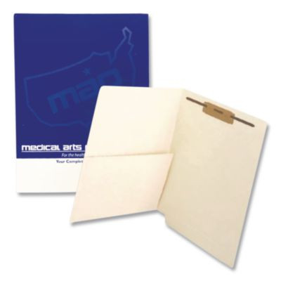 Slash Pocket End Tab Fastener Folders, Straight Tab, Expands 0.75", 1 Fastener, Letter Size, Manila, 50/Box
