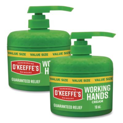 Working Hands Hand Cream, 10 Oz Pump Bottle, Unscented, 2/Carton