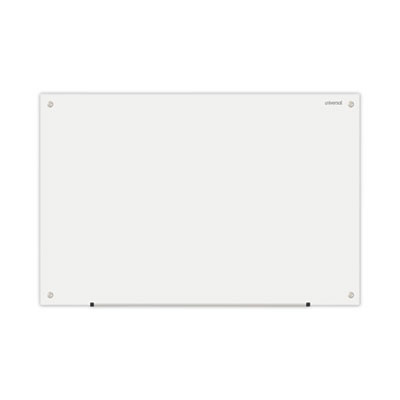 Frameless Glass Marker Board, 36" x 24", White Surface