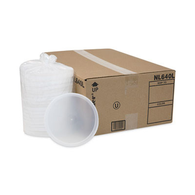 Newspring Delitainer Microwavable Container Lid, 6.5" Diameter x 0.5" h, Translucent, Plastic, 120/Carton