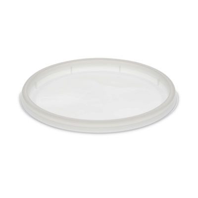 Newspring Delitainer Microwavable Container Lid, Recessed, 4.7" Diameter x 0.4" h, Translucent, Plastic, 480/Carton